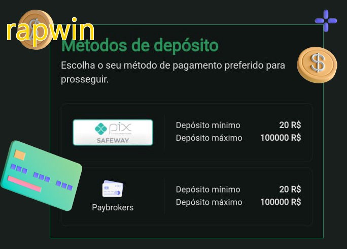 O cassino rapwinbet oferece uma grande variedade de métodos de pagamento